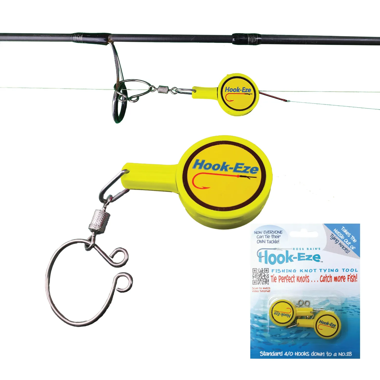 HookEze Fishing Knot Tying Tool (Standard) | Pack of 2