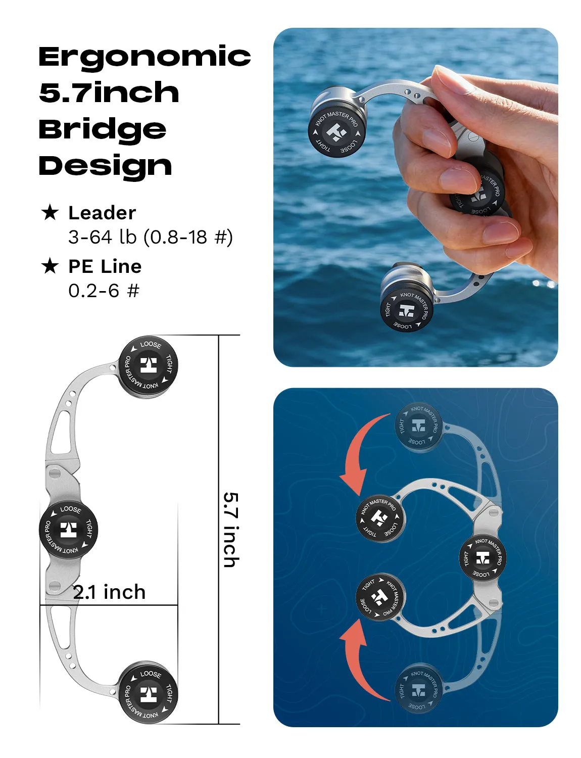 HookEze FG Knot Tying Tool | Braid to Leader Connection