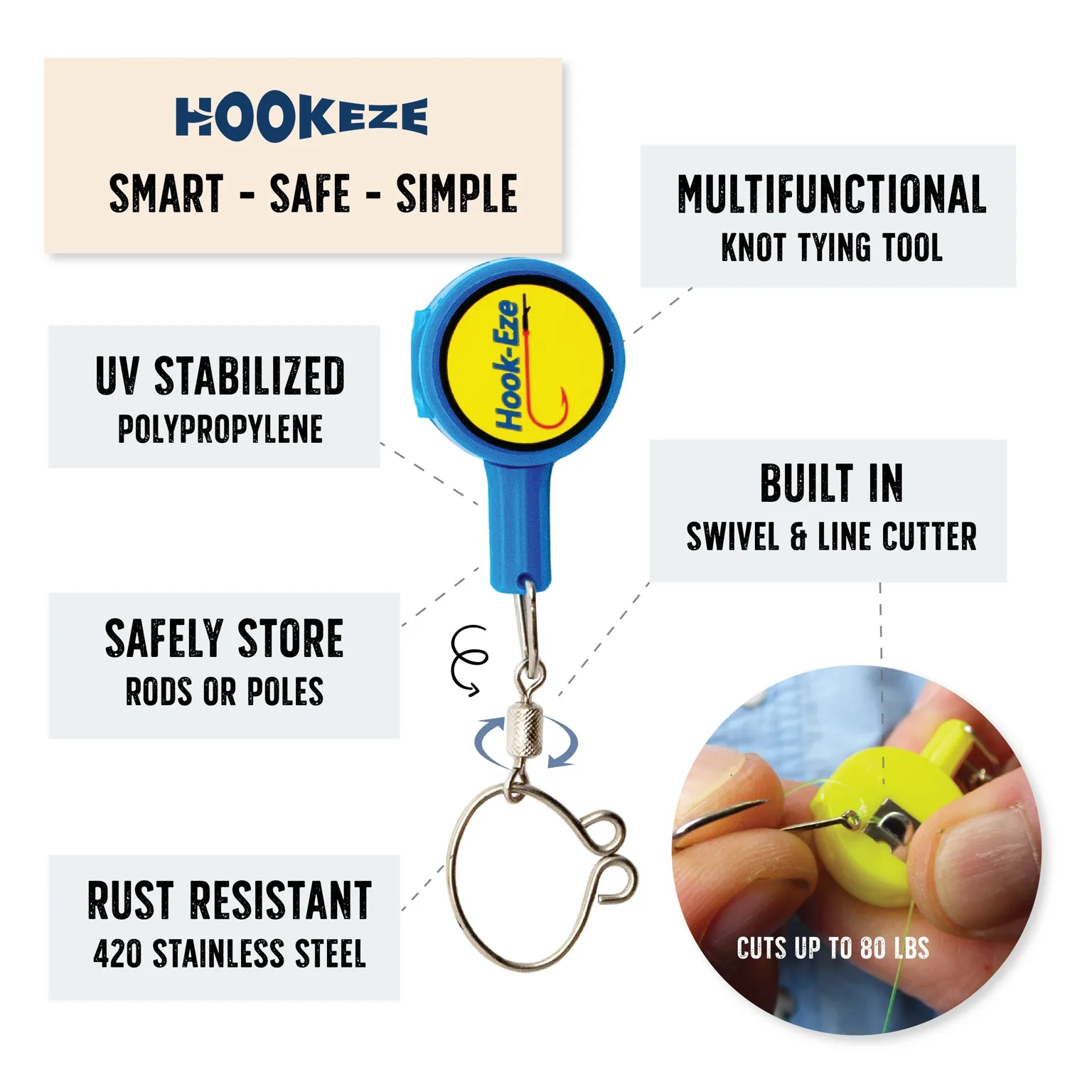 HookEze Fishing Knot Tying Tool (Standard) | Pink