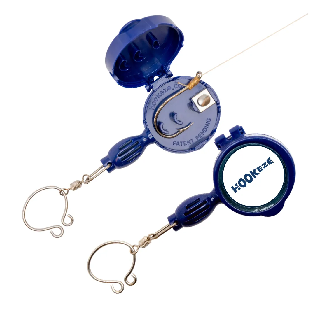 HookEze Fishing Knot Tying Tool (Large) | Pack of 2 | Blue