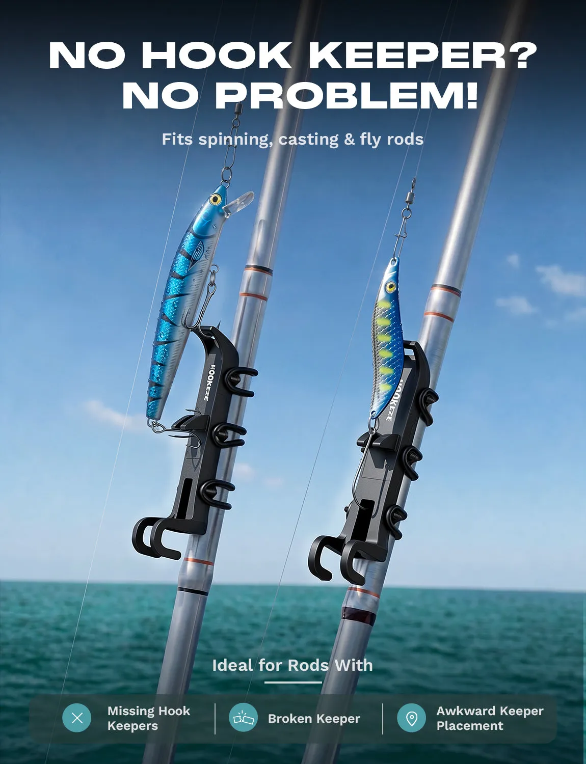 HookEze Wearable Fishing Rod Holder with Hook Clip