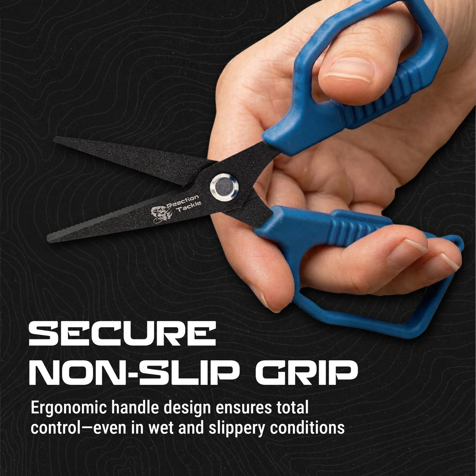 Reaction Tackle 4.5" Fishing Scissors with Retractable Lanyard & Carabiner - NEW
