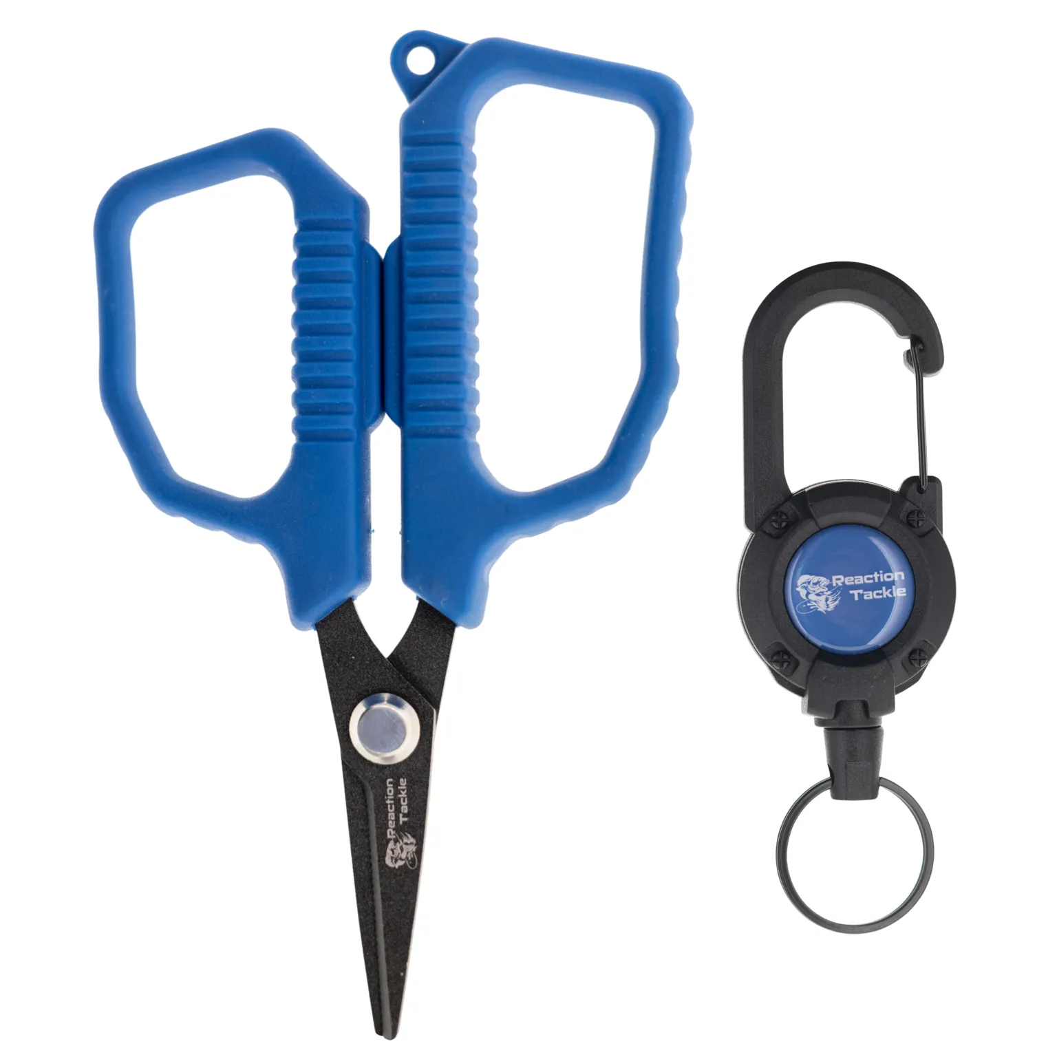 Reaction Tackle 4.5" Fishing Scissors with Retractable Lanyard & Carabiner - NEW