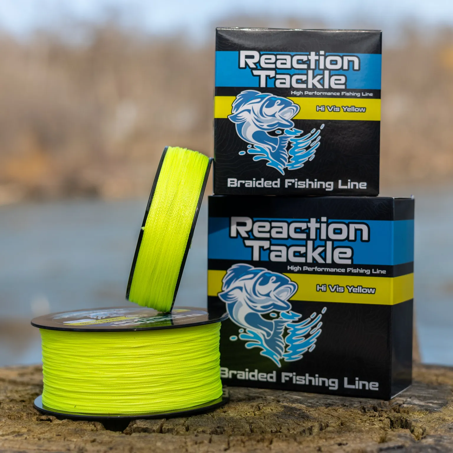 Reaction Tackle Braided Fishing Line - Hi-Vis Yellow