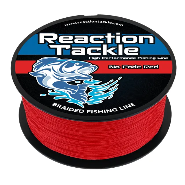 Reaction Tackle Braided Fishing Line - NO FADE Red