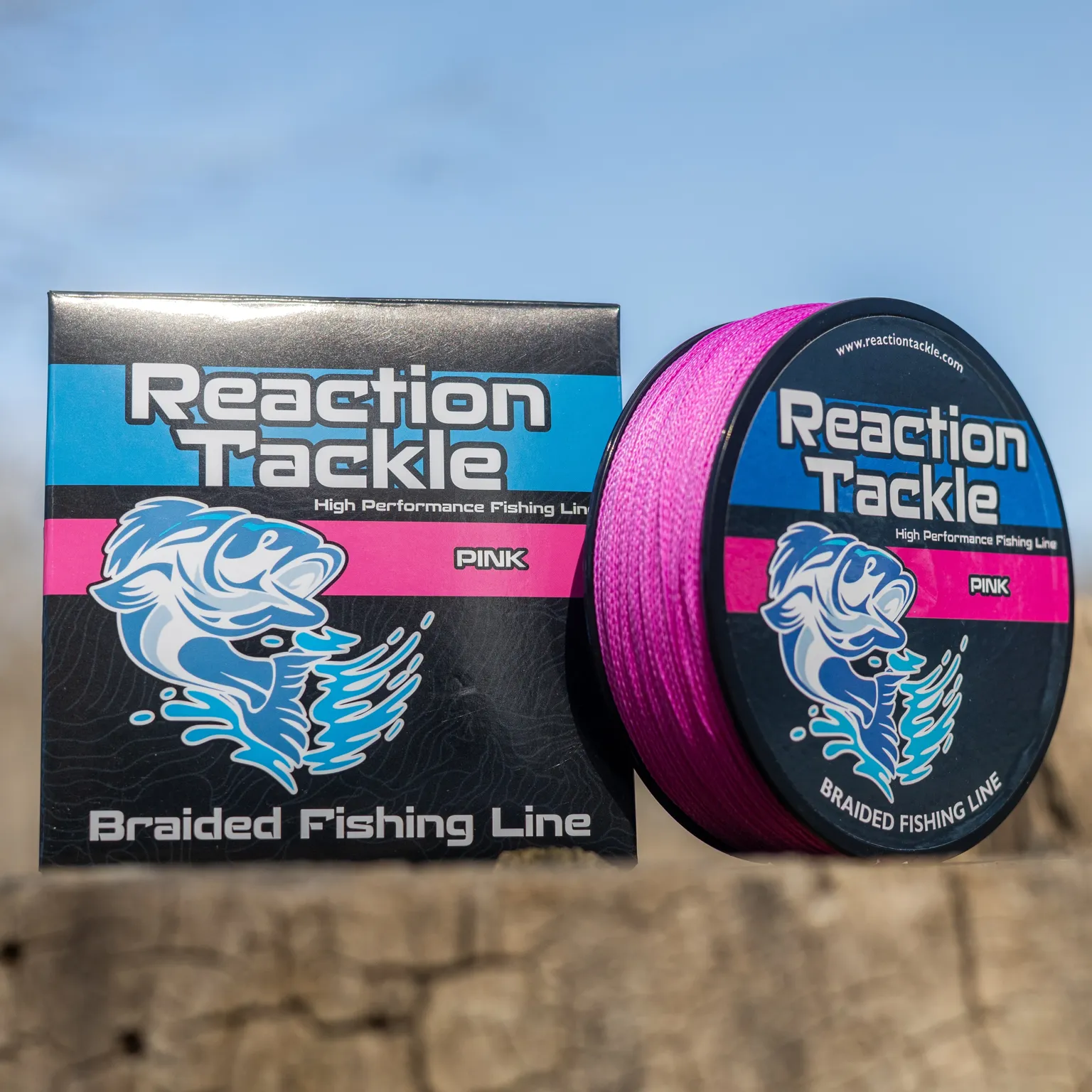Reaction Tackle Braided Fishing Line - Pink